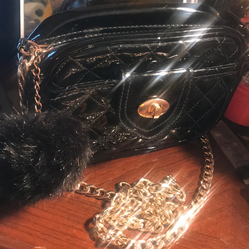 Ariana Grande Black Patent Purse